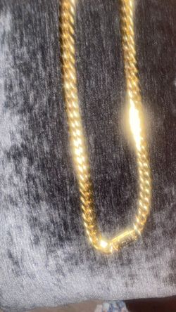 Gold-Tone Cuban Link Chain Necklace