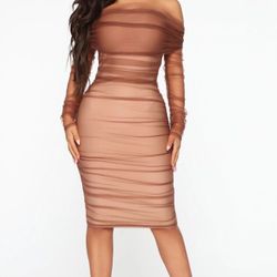 Women’s Runched Midi Bandage Dress