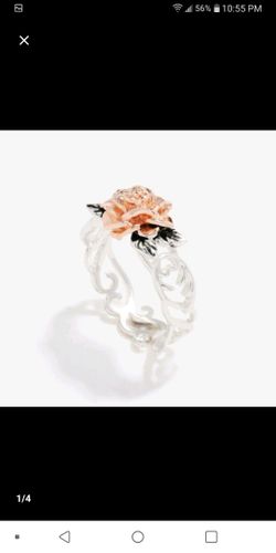 Rose Gold on Silver Plated Ring- Size 7