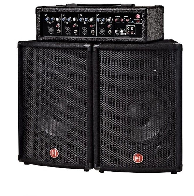 HARBINGER M60 PA SYSTEM AMP + SPEAKERS