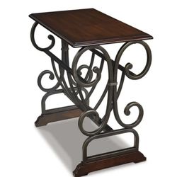 Signature Design by Ashley Braunsen Ornate Chair Side End Table with Magazine Rack, Brown