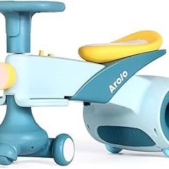 Kinsuite Kids Wiggle Car Ride On Toy, Children Swing Car, with Steering Wheel Lights Music, Uses Twist, Turn and Wiggle for Boys Girls Toddler, Ideal 