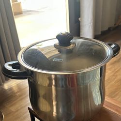 10 Qt  Stainless Stock Pot Heavy Duty Glass Lid