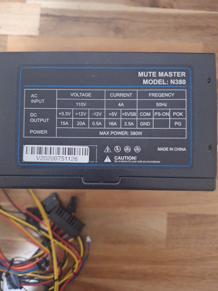 PC Power Supply – Mute Master N380 Inly $20