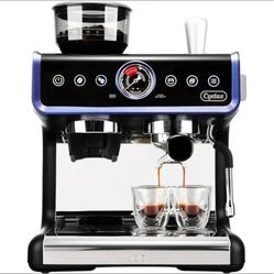 CYETUS All in One Espresso Machine for Home Barista CYK7601, Coffee Grinder, Milk Steam Frother Wand