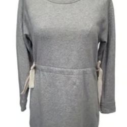 Athleta Studio Cinch Drawstring Waist Dress Heather Gray Womens Size Small
