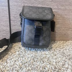 Coach Mens League Phone Crossbody Bag Signature Canvas