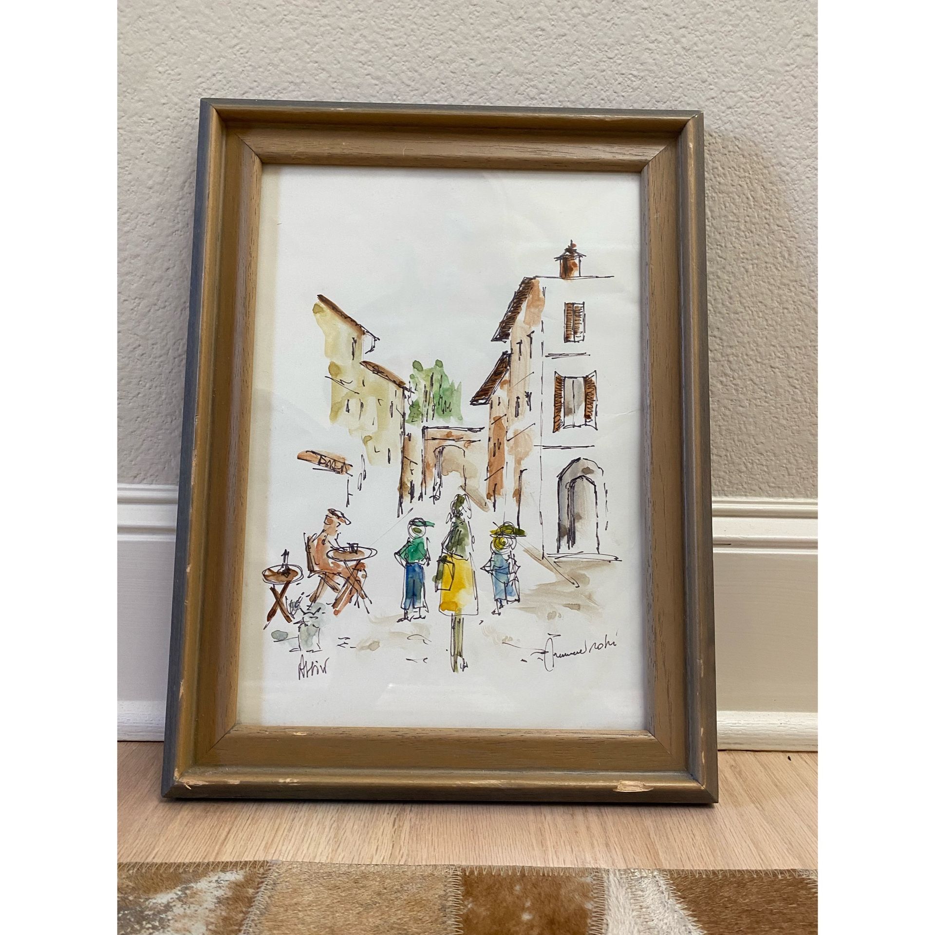 French Cafe Sketch Framed