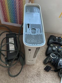 Xbox 360 with external hard drive and controllers and more!!!