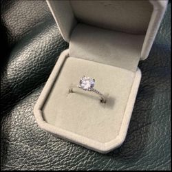 1.5ct CZ Diamond Engagement Ring In Sterling Silver 