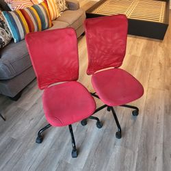 2 Red Office Chairs 