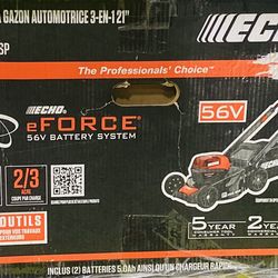 ECHO 56V 21 in. Cordless Battery Walk Behind Self-Propelled Lawn Mower with 5.0Ah Battery and Charger