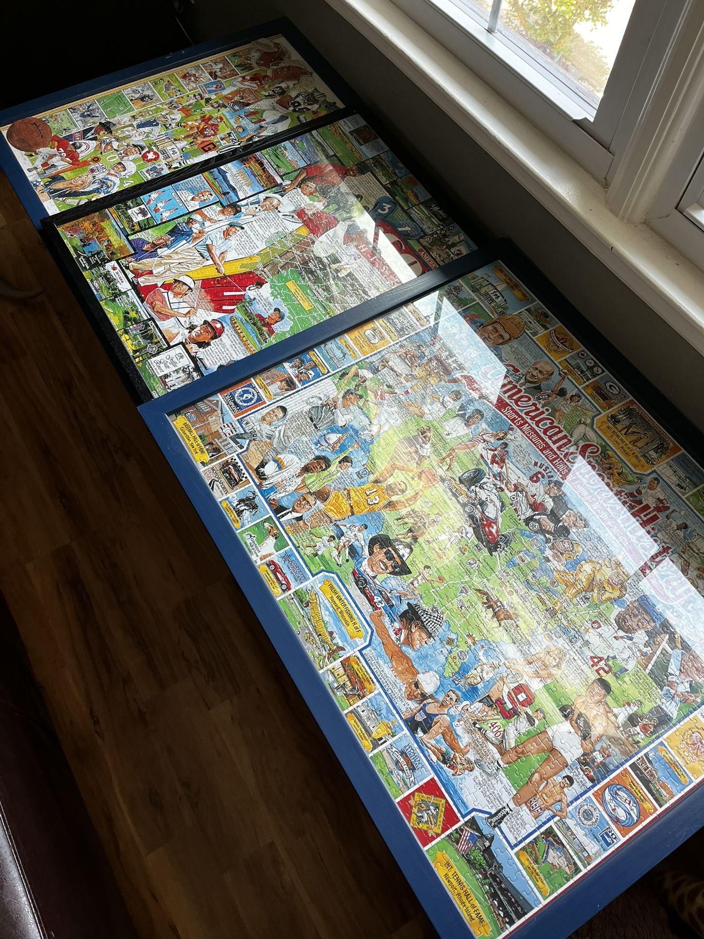 Framed Sports-Themed Puzzle Wall Art – Set of 3