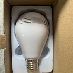 360 Degree Bulb Lamp Network Panoramic Camera Wireless WiFi Smart Security Camera, Support Monitor Detection & Voice intercom & 128GB Micro SD Card(Wh