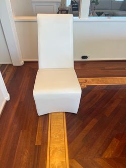 White, contemporary dining chairs