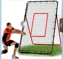 Volleyball Rebounder Net - Portable 7x4 ft Training Equipment for Spike and Smash Practice - 5 Rebound Angles Custom Target Area for Volleyball Sports