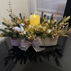 Golden Winter Candle Centerpiece ✨