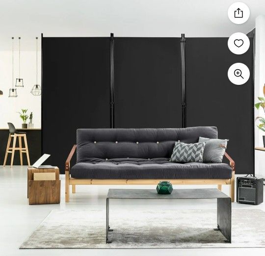  3-Panel Room Divider Folding Privacy Partition Screen for Office Room Black