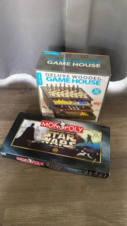 Board Game Bundle – Deluxe Wooden Game House + Star Wars Monopoly