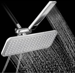 Chrome Dual Rain Shower Head Combo