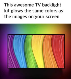 LED light kit up to 80inch TV. Changing colors with with your tv display