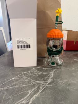 Starbucks Peanuts Snoopy Glass Cold Cup