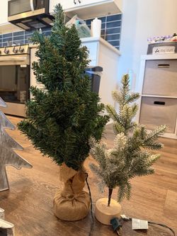 Small Table Christmas Tree with lights and balls