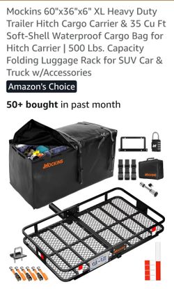 Mockins 60 "x36"x6" XL Heavy Duty Trailer Hitch Cargo Carrier
