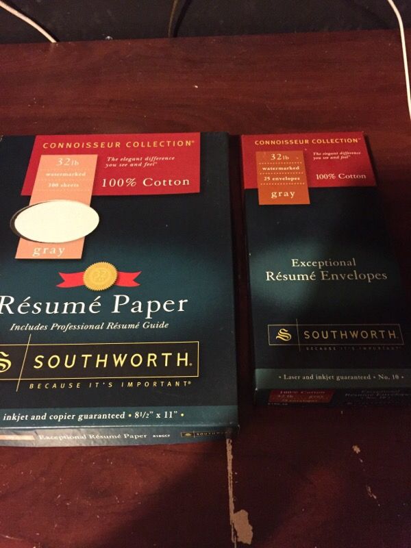 Resume paper and envelopes