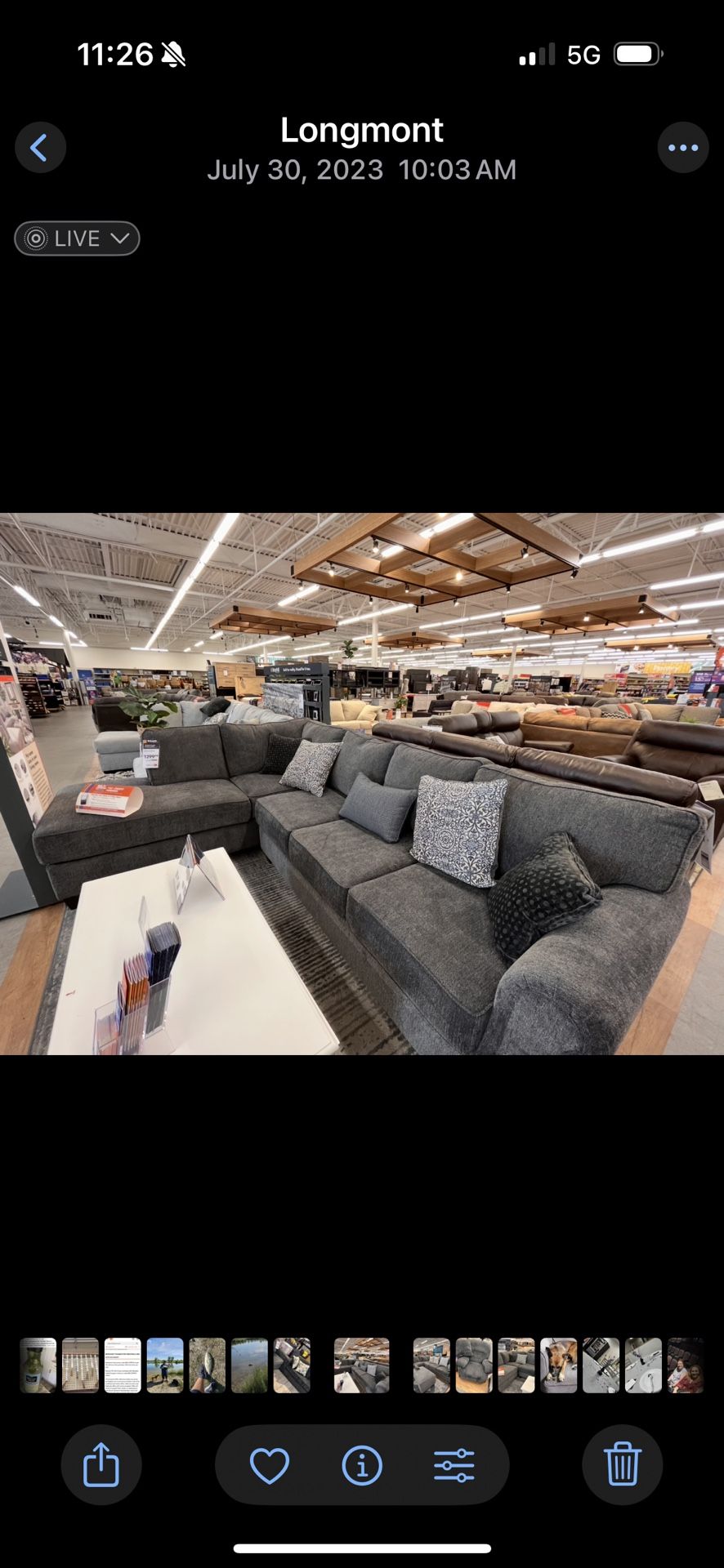 Sectional Gray/blue Less Than 2 Years Old