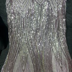 Sequin One-Shoulder Pink Dress