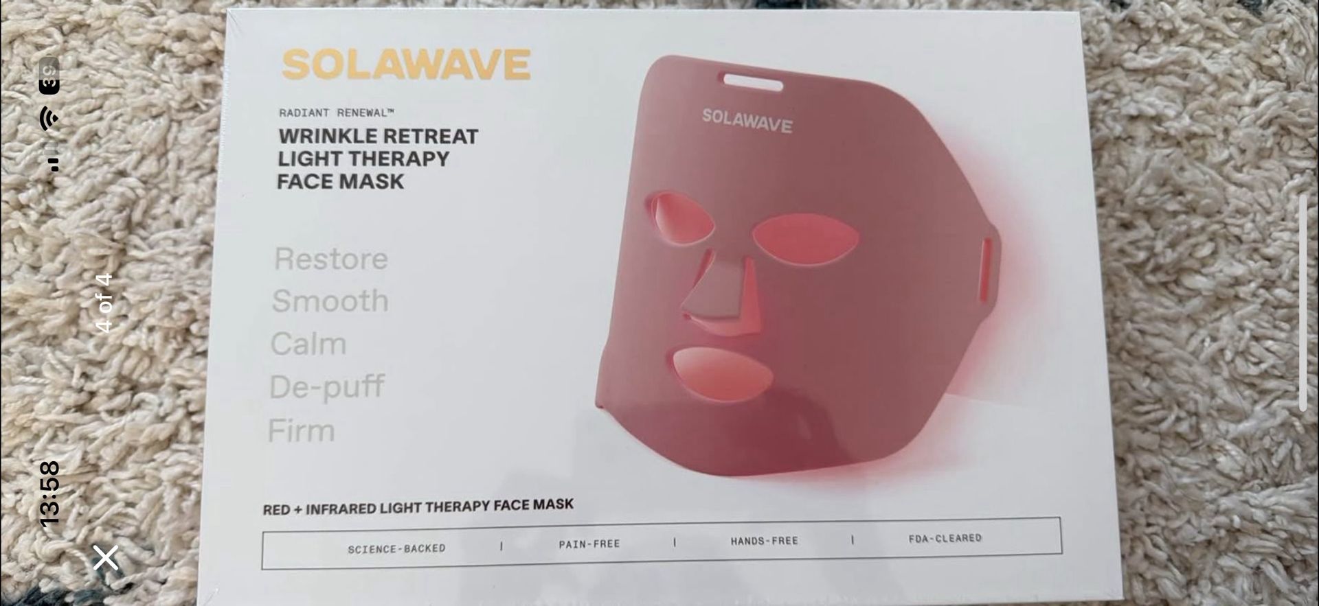 Solawave Wrinkle Retreat Light Therapy Face Mask