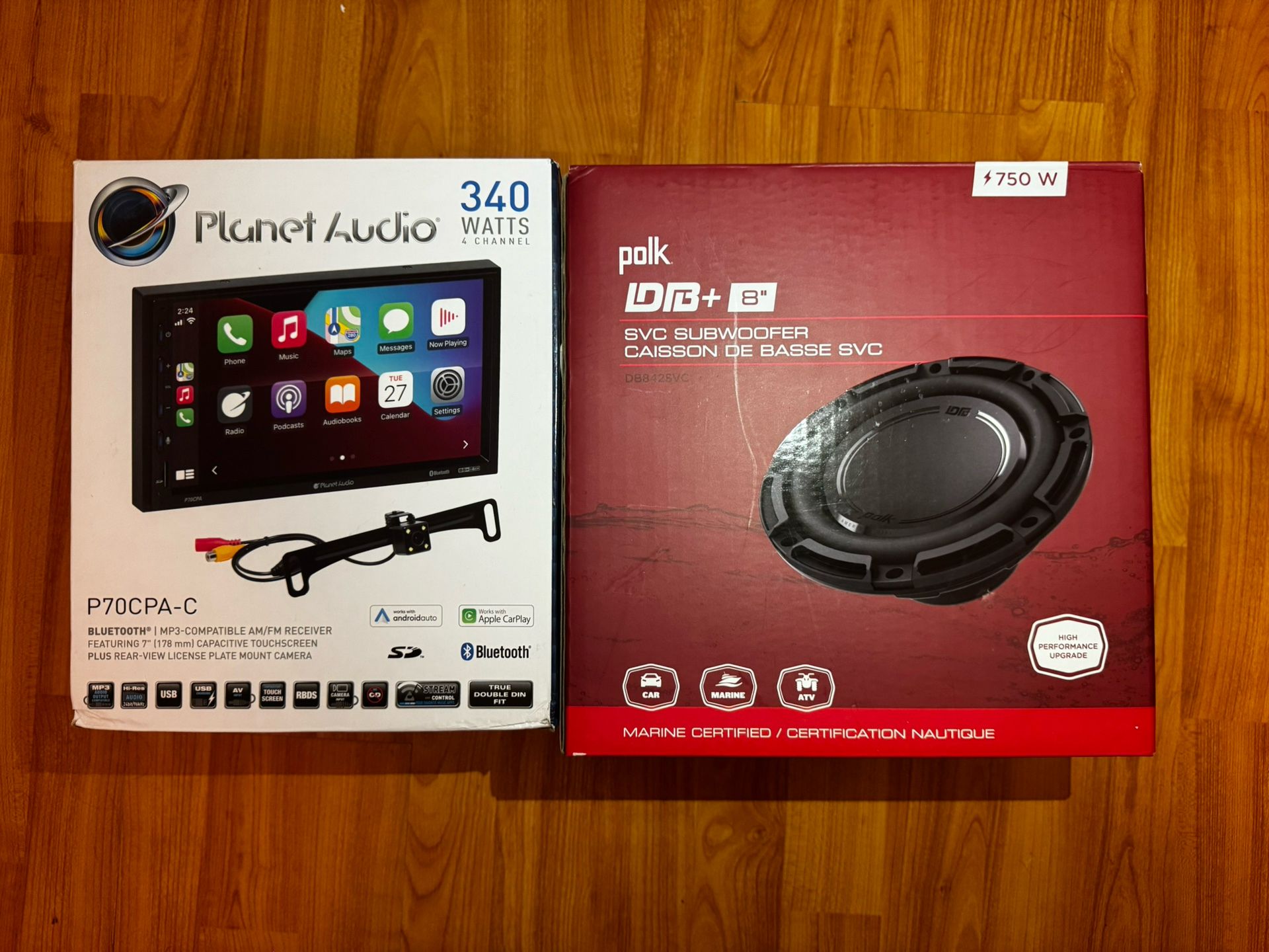 Brand New Open-Box Planet Audio Touchscreen & Polk 8” Subwoofer – All Cables Included!