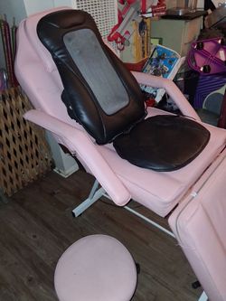 Pink Esthetian chair w stool