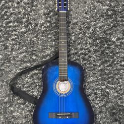 Ashthorpe Blue Acoustic Guitar with Strap Model-B24