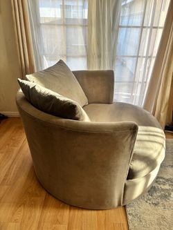 Large Round Swivel Accent Chair