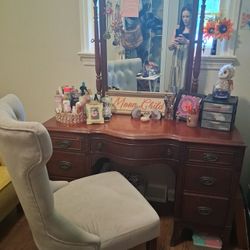 Antique Vanity And Chair