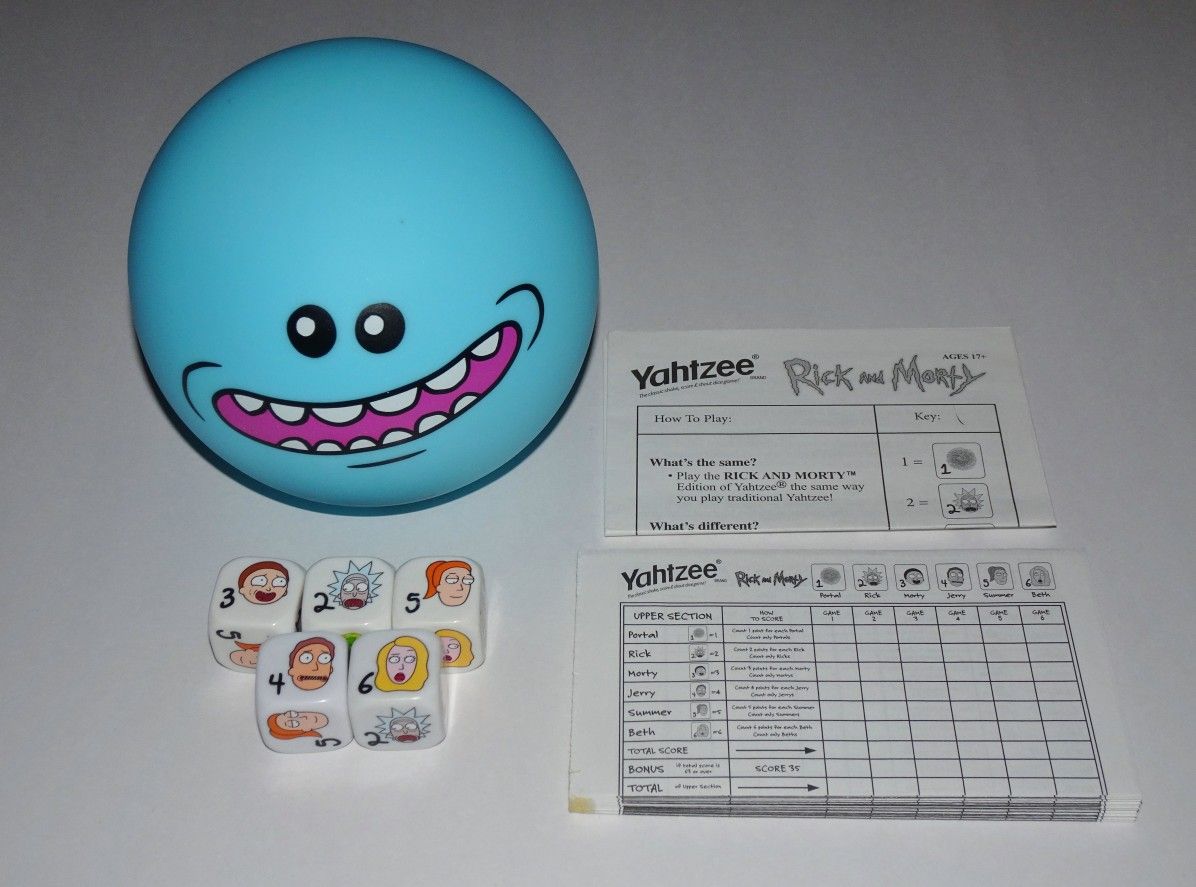 Yahtzee Rick And Morty Meeseeks Hasbro Complete