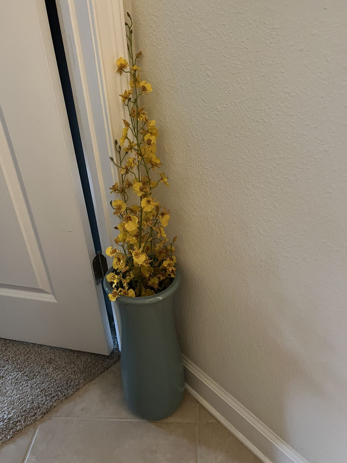 Tall Vase with Yellow Flowers