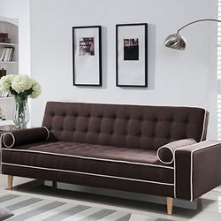 🔥GREAT PRICE🔥 Brown Or Gray Linen Futon Sofa Bed 👍FREE FINANCING AVAILABLE❗NO CREDIT CHECK❗ 