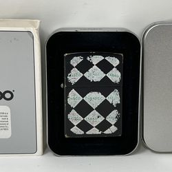 Vintage 1997 Zippo 218TAB 435 Tabasco Logo Checker Board Lighter - Black Matte