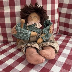 Stuffed vintage baseball boy