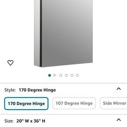 KOHLER 2939-PG-SAA Catalan 20" W x 36" H Bathroom Medicine Cabinet with Mirror, Recessed or Surface Mount Bathroom Wall Cabinet with 170 Degree Hinge