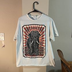 White Indian Elephant T Shirt L