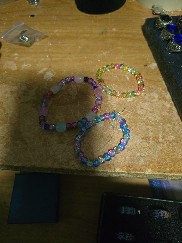 Girls Handmade Bracelets  3 Total