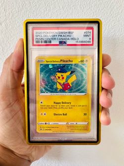 2020 Pokémon SWSH Special Delivery Pikachu Holo Swirl PSA 9