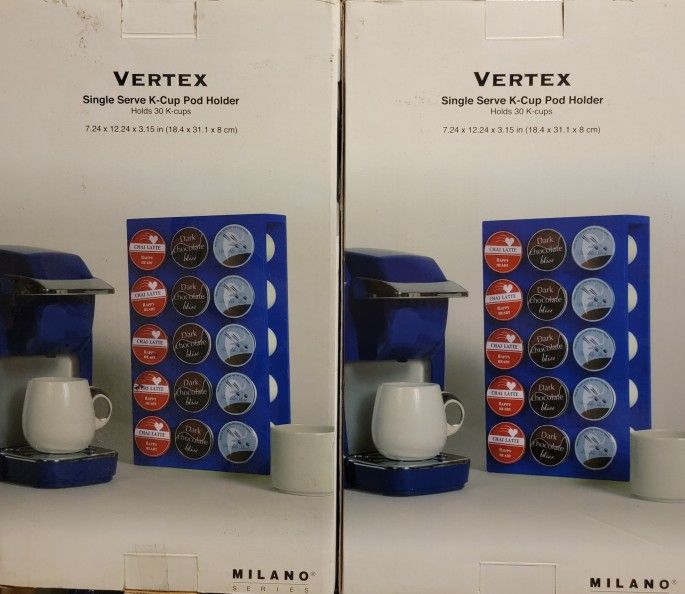 Vertex Milano Series Single Serve K-Cup Pod Holder x2 NEW