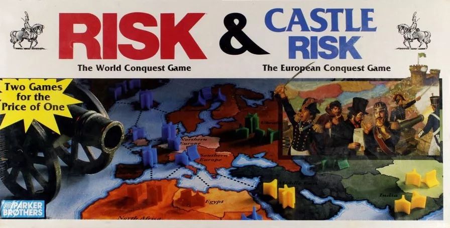 RISK & Castle Risk Board Games 1990 Parker Brothers 100% Complete