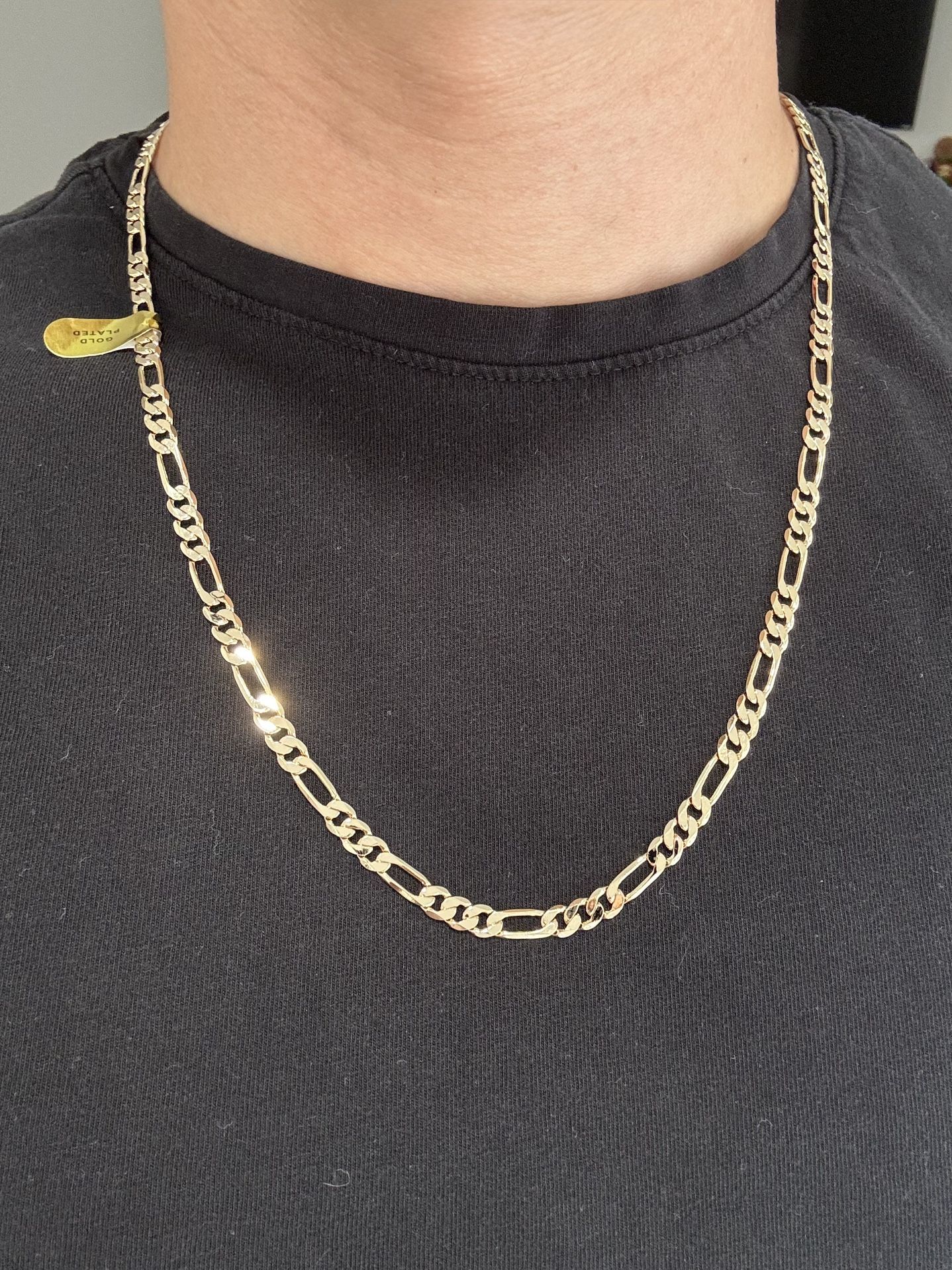 Gold Plated Chain, Cubin Link Necklace 