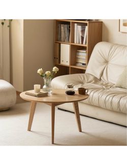 100% Solid Oak Wood Coffee Table,